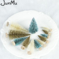 4Pcs Sisal Fiber Mini Christmas Tree 3Colors Snow Frost Small Pine Tree DIY Craft Desktop Decoration Christmas Ornaments